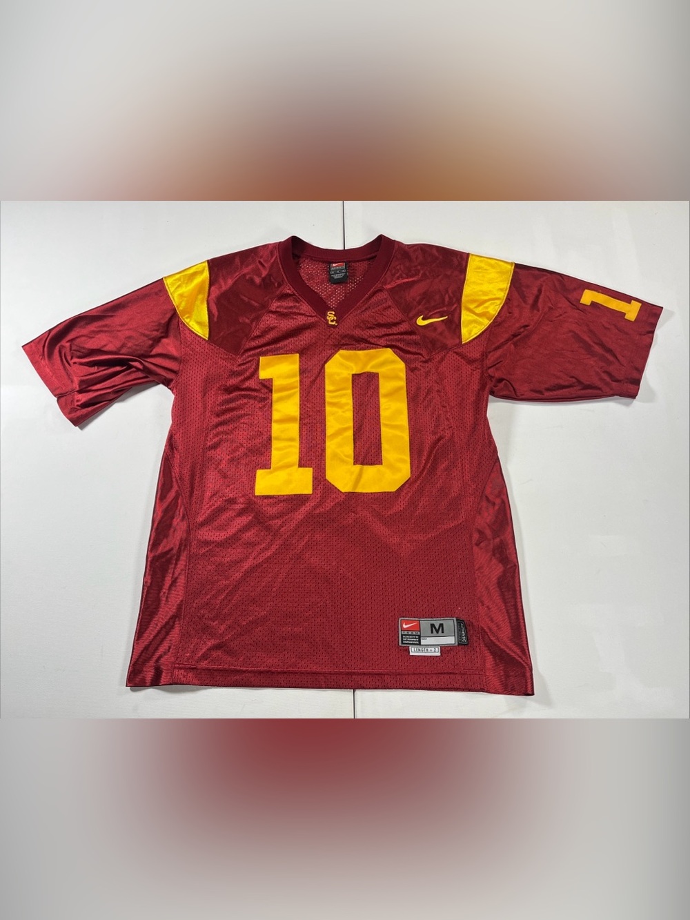 Vintage Nike USC Trojans Football Jersey  #10  Leinart Authentic Stitched Sz M